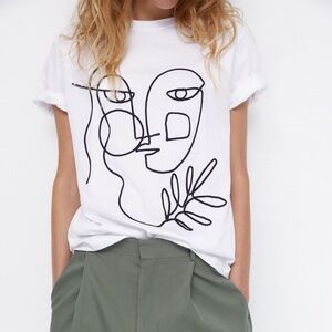 Zara Embroidered Cotton T-Shirt